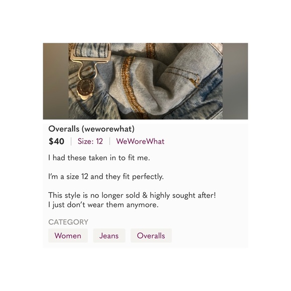 WeWoreWhat Overalls - Picture 5 of 5